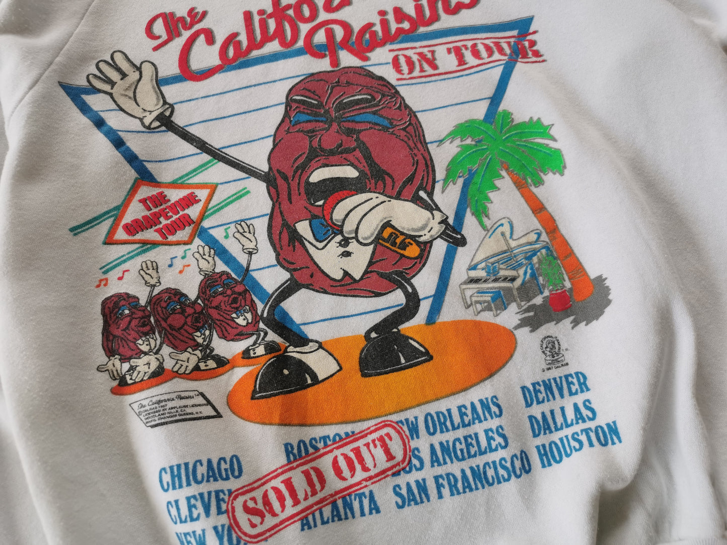 80s Vintage The California Raisins on tour 1987 sweatshirt