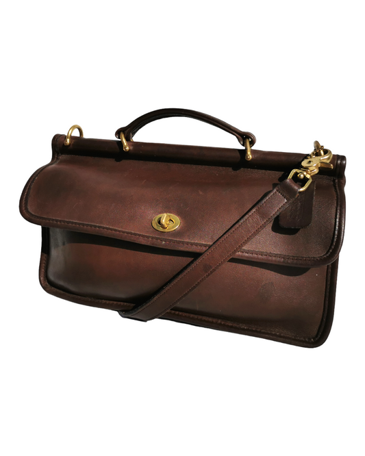 Vintage Dark brown leather COACH city willis bag