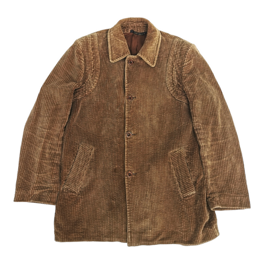 French vintage brown curduroy long jacket