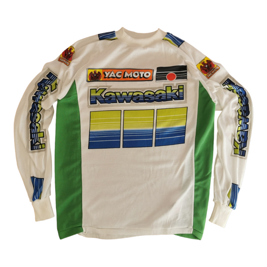 80s Deadstock vintage KAWASAKI motorcycle racing shirt
