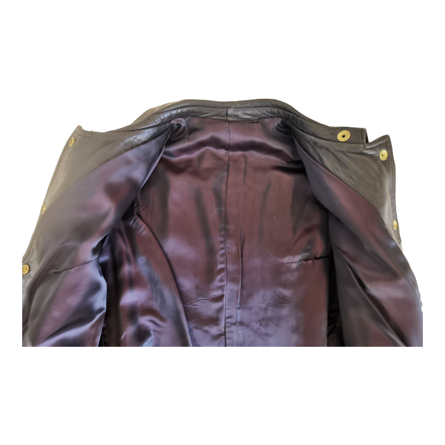 1970s Vintage women's black leather coat saddle pockets
