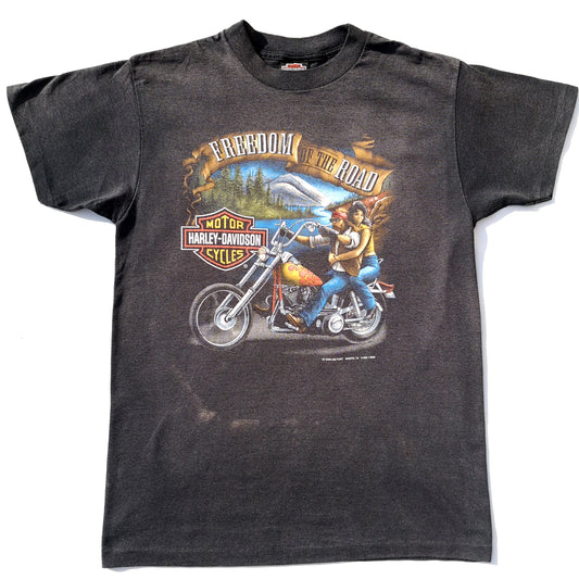 90s HARLEY DAVIDSON 3D EMBLEM Freedom of the road T-shirt