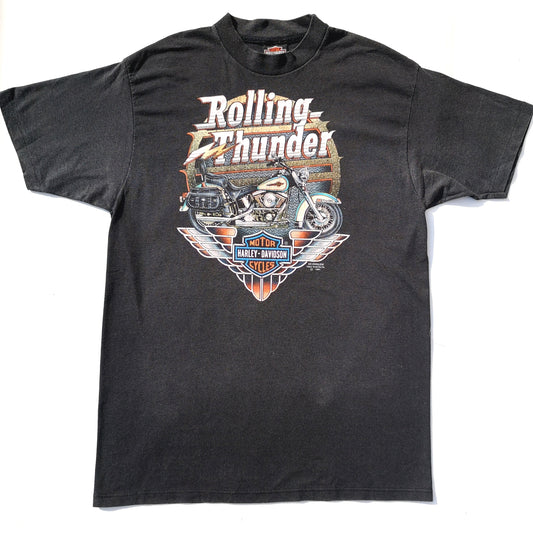 90s HARLEY DAVIDSON 3D EMBLEM Rolling Thunder T-shirt