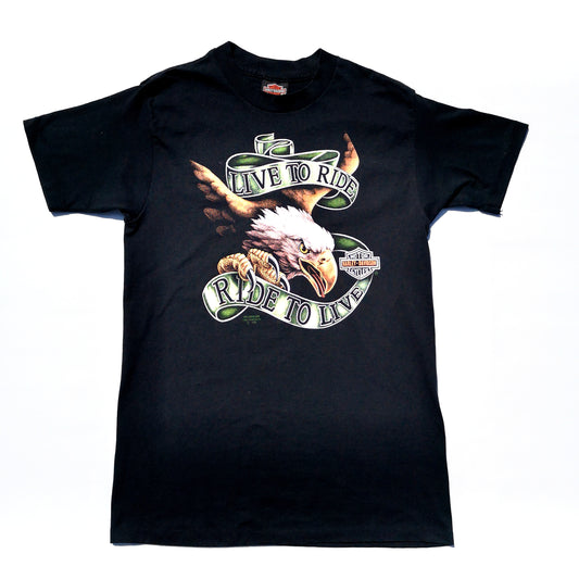 90s HARLEY DAVIDSON 3D emblem motorcycle t-shirt size Large
