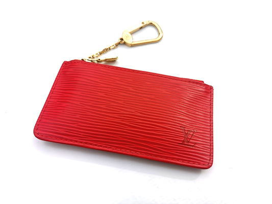 Vintage Louis Vuitton red epi leather key pouch