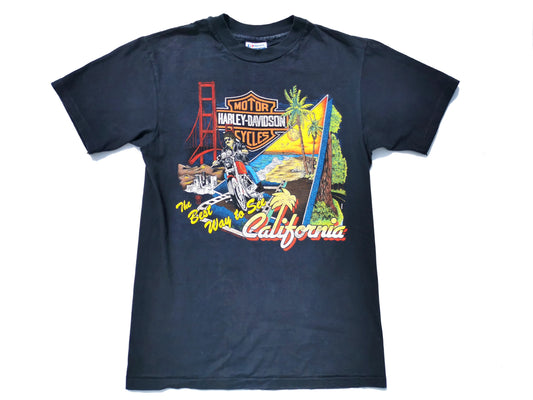 80s Vintage Harley Davidson best way to visit California t-shirt