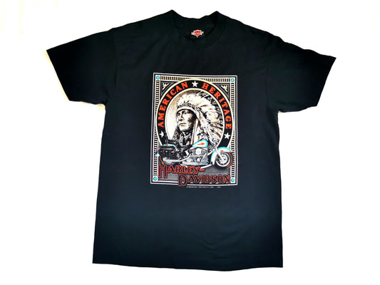 90s 3d emblem Harley Davidson Indian chief vintage t-shirt size Large