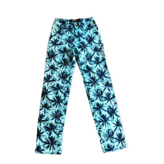 VERSACE JEANS COUTURE palmtree turquoise pants
